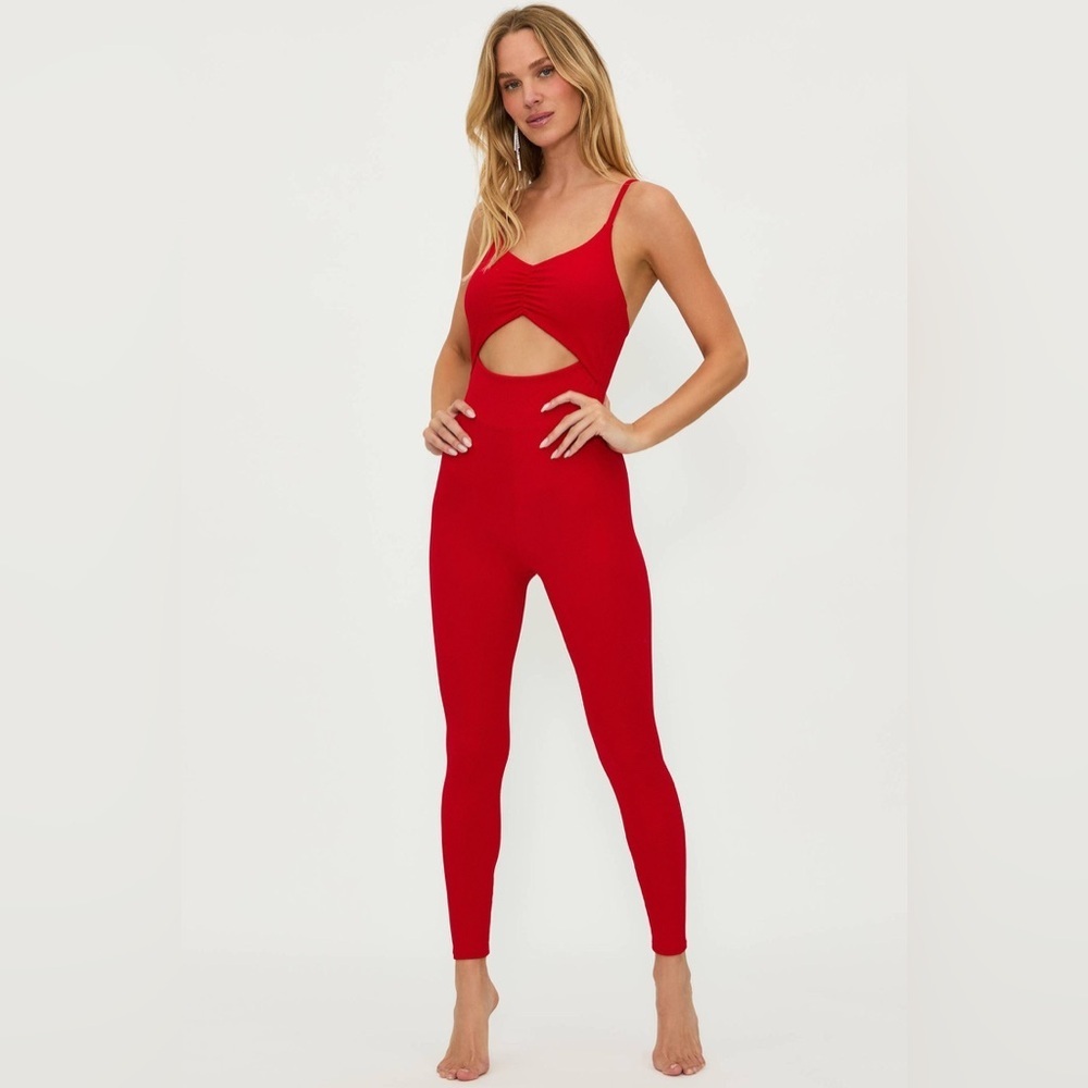 Beach Riot Jewel Catsuit in Merry Red Waffle (Onesie/Bodysuit)